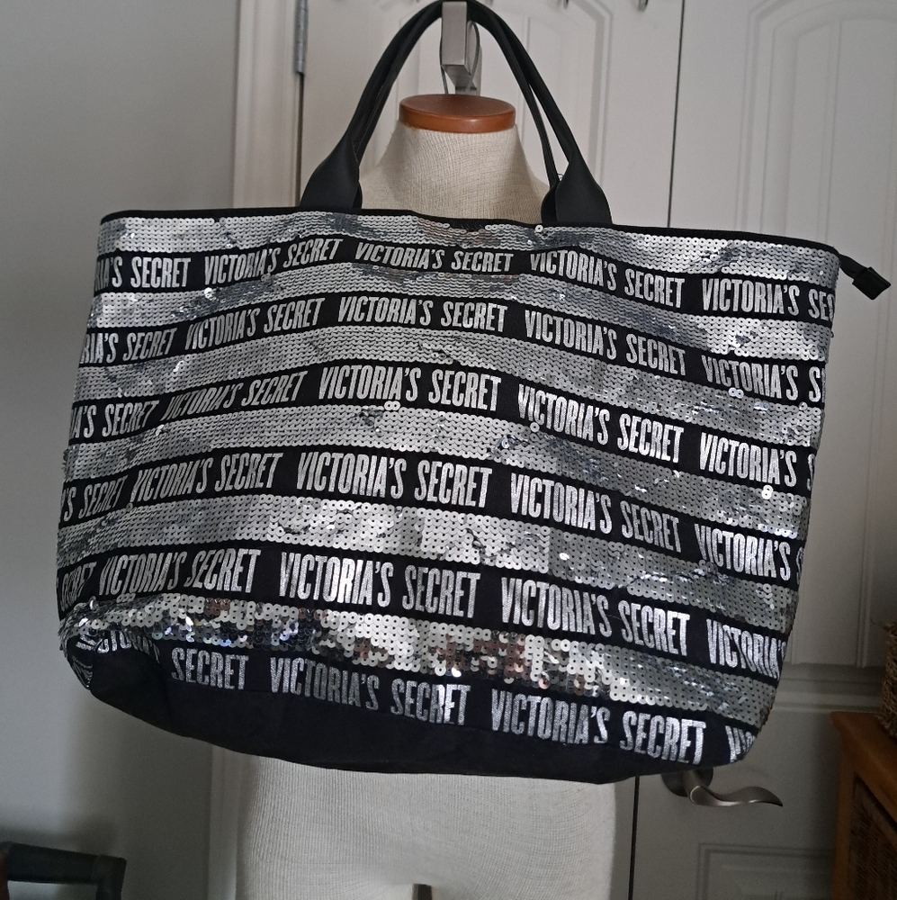 VICTORIA'S SECRET dazzling SEQUINS Ltd EDITION overnight glamour tote bag XL